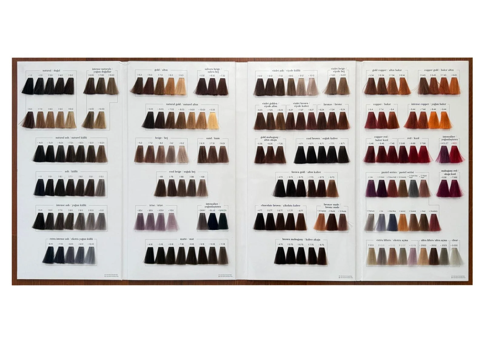 Color Naturel Amonyaklı Saç Boyası renk kartelası